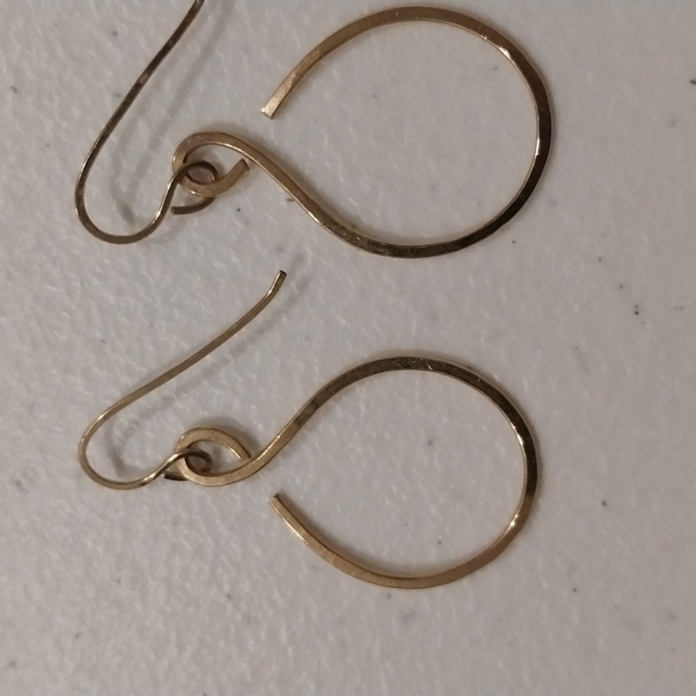 Gold Filled Hammered Hoops